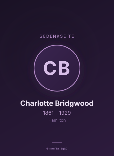 Gedenkportrait von Charlotte Bridgwood