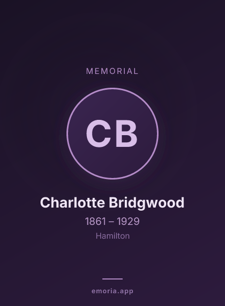 Memorial portrait of Charlotte Bridgwood