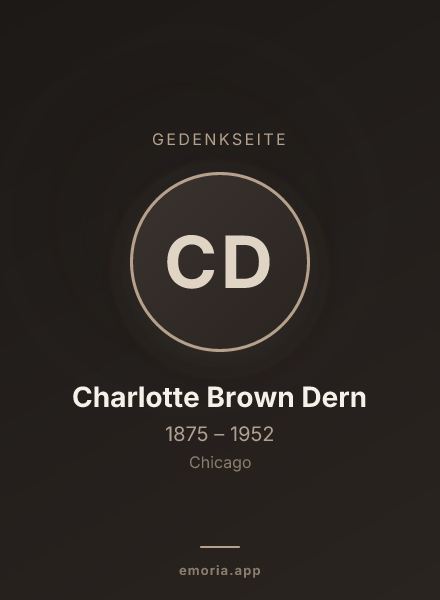 Gedenkportrait von Charlotte Brown Dern