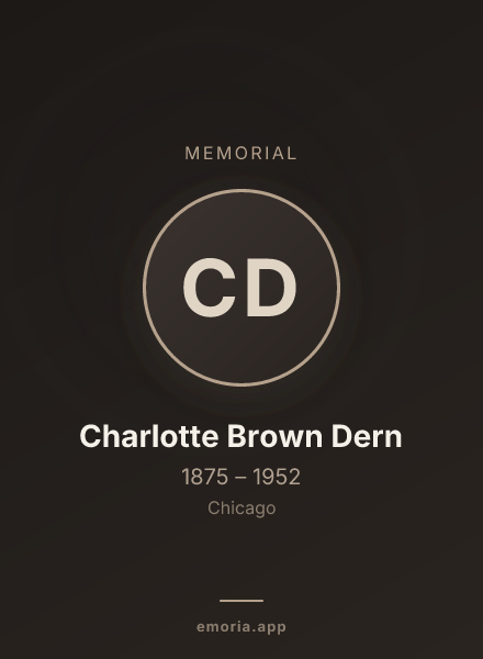 Memorial portrait of Charlotte Brown Dern