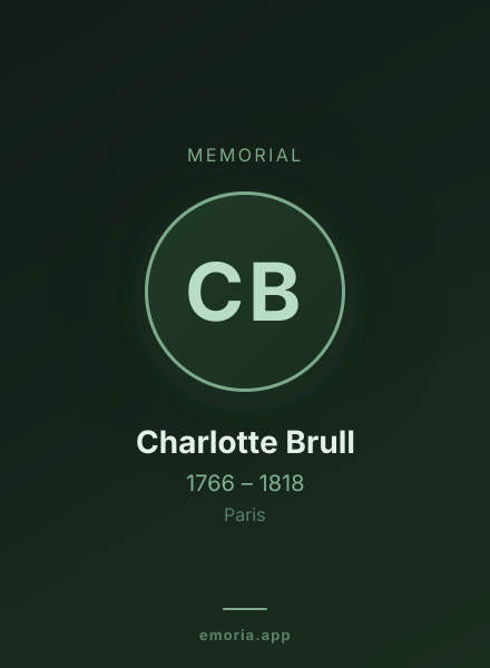 Memorial portrait of Charlotte Brull