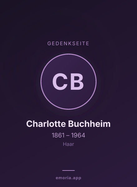 Gedenkportrait von Charlotte Buchheim