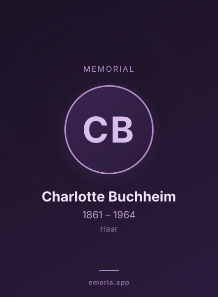 Memorial portrait of Charlotte Buchheim
