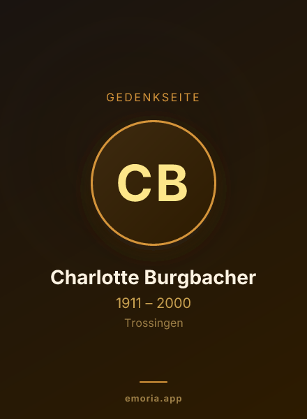 Gedenkportrait von Charlotte Burgbacher