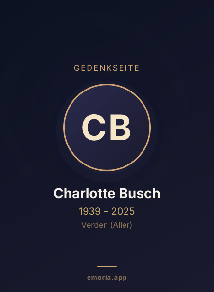 Gedenkportrait von Charlotte Busch