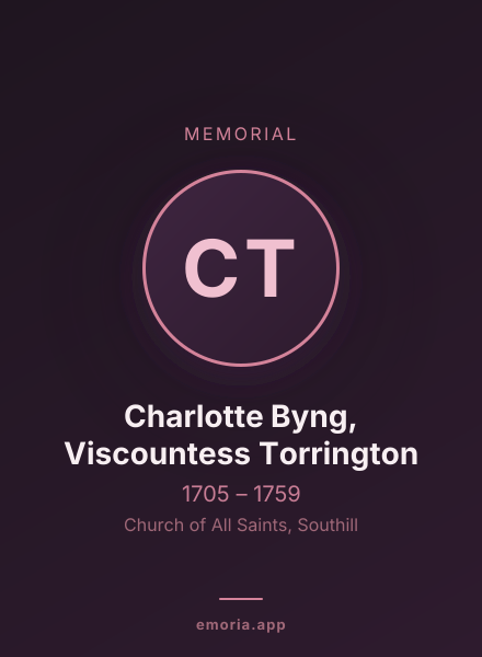 Memorial portrait of Charlotte Byng, Viscountess Torrington