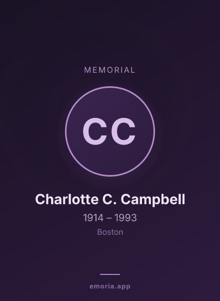Memorial portrait of Charlotte C. Campbell