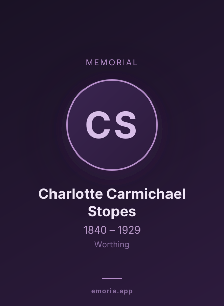 Memorial portrait of Charlotte Carmichael Stopes