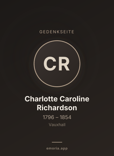 Gedenkportrait von Charlotte Caroline Richardson