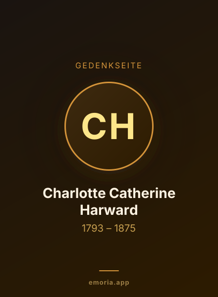 Gedenkportrait von Charlotte Catherine Harward