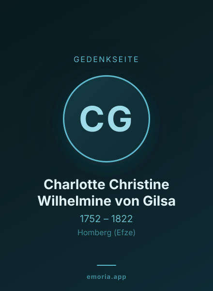 Gedenkportrait von Charlotte Christine Wilhelmine von Gilsa