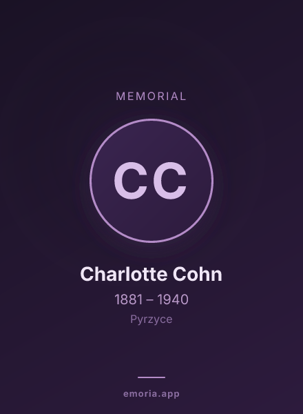Memorial portrait of Charlotte Cohn