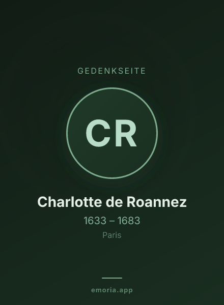 Gedenkportrait von Charlotte de Roannez