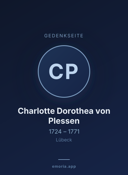 Gedenkportrait von Charlotte Dorothea von Plessen