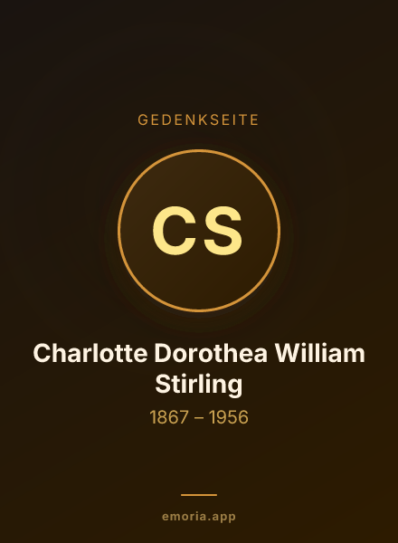 Gedenkportrait von Charlotte Dorothea William Stirling
