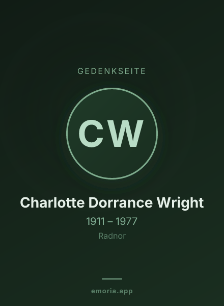 Gedenkportrait von Charlotte Dorrance Wright