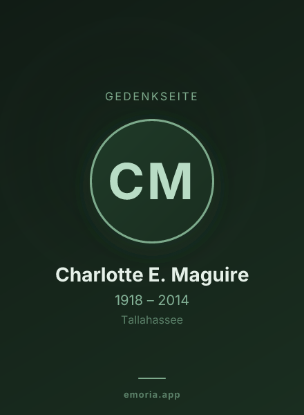 Gedenkportrait von Charlotte E. Maguire