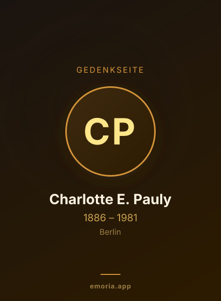 Gedenkportrait von Charlotte E. Pauly