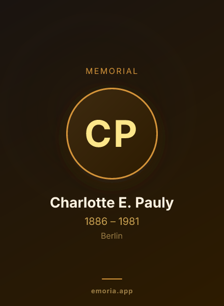 Memorial portrait of Charlotte E. Pauly