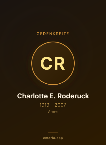 Gedenkportrait von Charlotte E. Roderuck