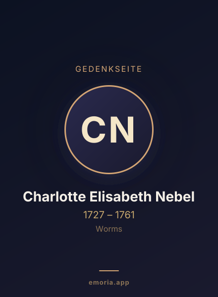 Gedenkportrait von Charlotte Elisabeth Nebel