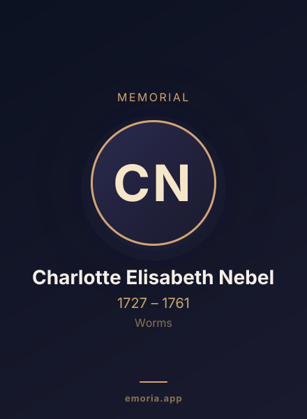 Memorial portrait of Charlotte Elisabeth Nebel