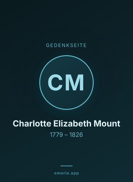 Gedenkportrait von Charlotte Elizabeth Mount
