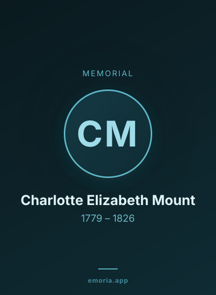 Memorial portrait of Charlotte Elizabeth Mount