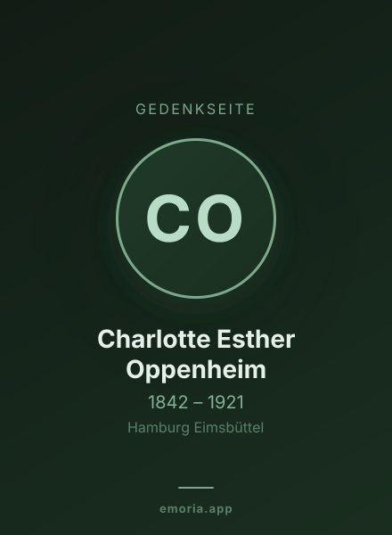 Gedenkportrait von Charlotte Esther Oppenheim