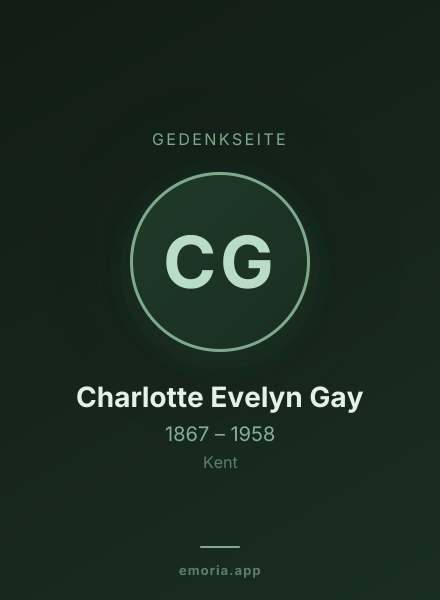 Gedenkportrait von Charlotte Evelyn Gay