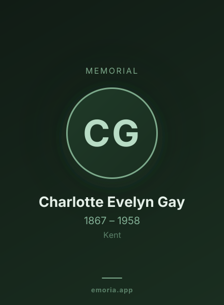 Memorial portrait of Charlotte Evelyn Gay
