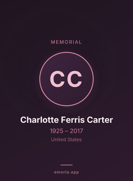 Memorial portrait of Charlotte Ferris Carter