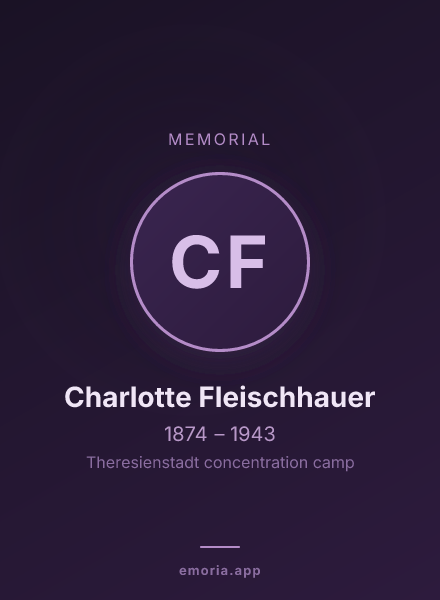 Memorial portrait of Charlotte Fleischhauer