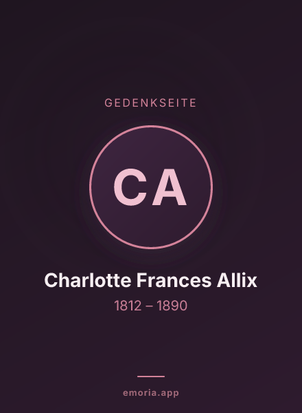 Gedenkportrait von Charlotte Frances Allix