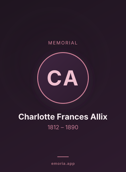 Memorial portrait of Charlotte Frances Allix