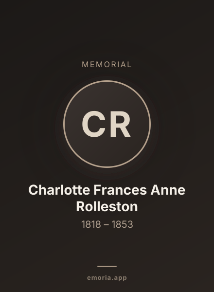 Memorial portrait of Charlotte Frances Anne Rolleston