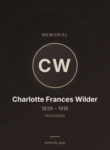 Memorial portrait of Charlotte Frances Wilder