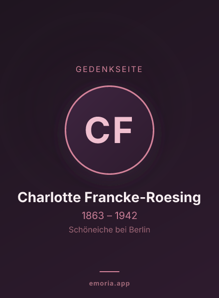 Gedenkportrait von Charlotte Francke-Roesing