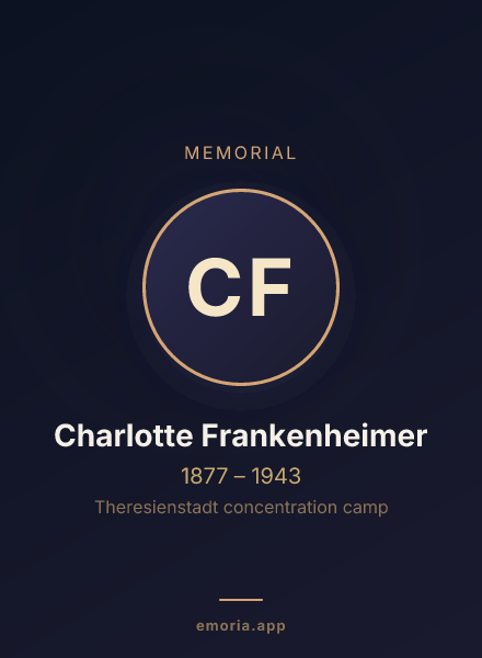 Memorial portrait of Charlotte Frankenheimer