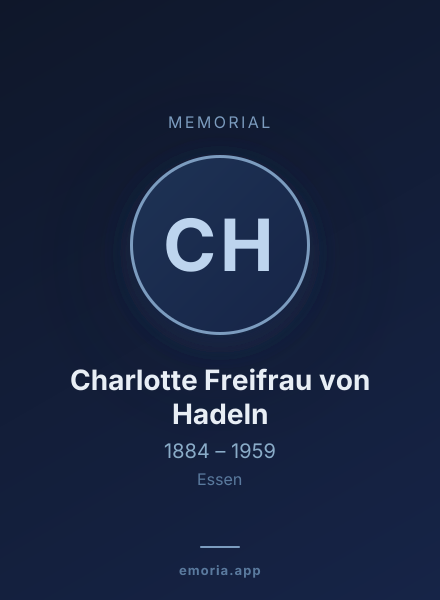 Memorial portrait of Charlotte Freifrau von Hadeln