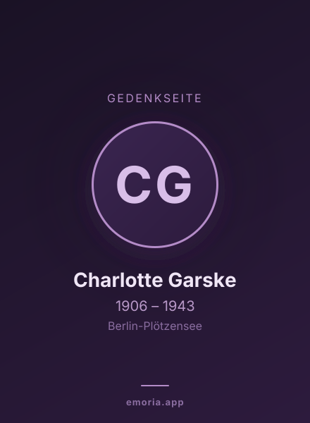 Gedenkportrait von Charlotte Garske