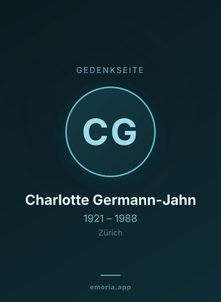 Gedenkportrait von Charlotte Germann-Jahn
