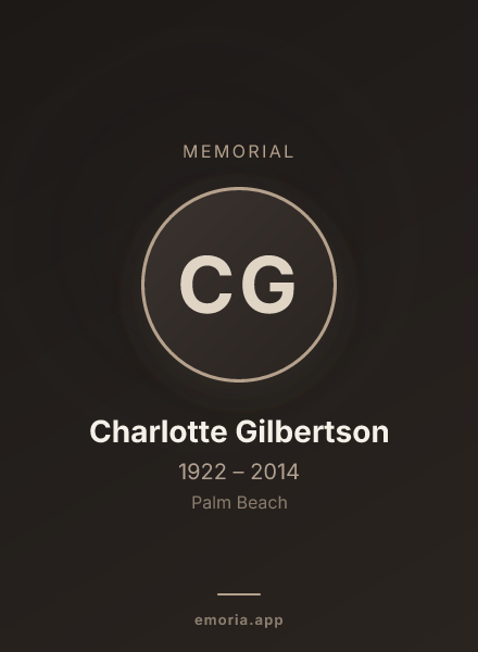 Memorial portrait of Charlotte Gilbertson