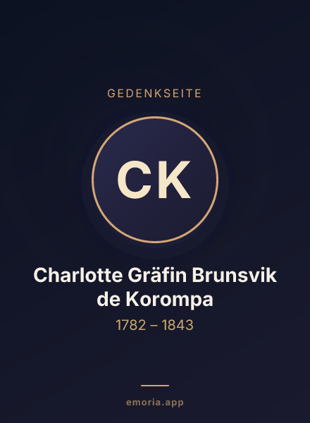 Gedenkportrait von Charlotte Gräfin Brunsvik de Korompa