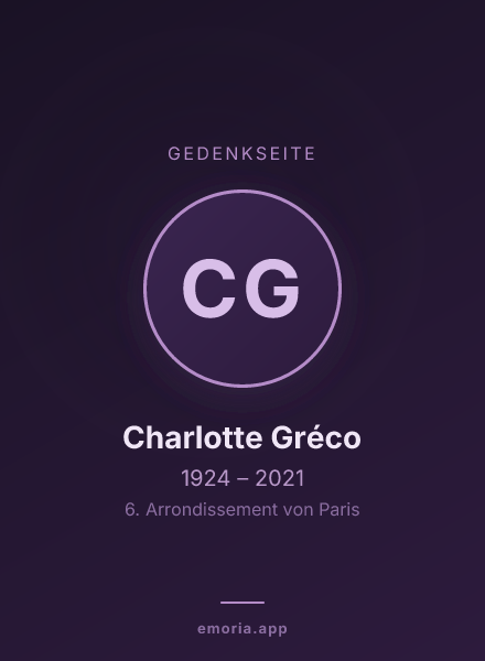 Gedenkportrait von Charlotte Gréco