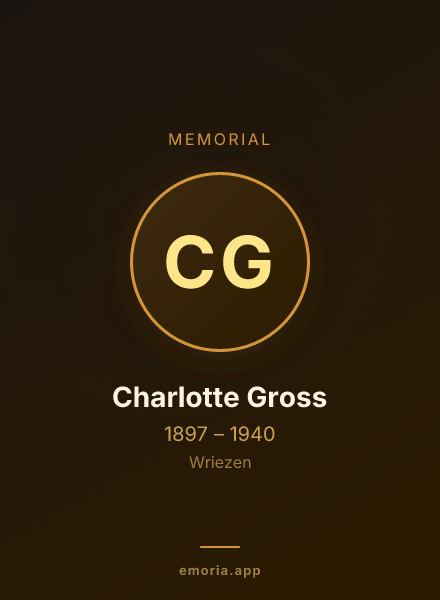 Memorial portrait of Charlotte Gross