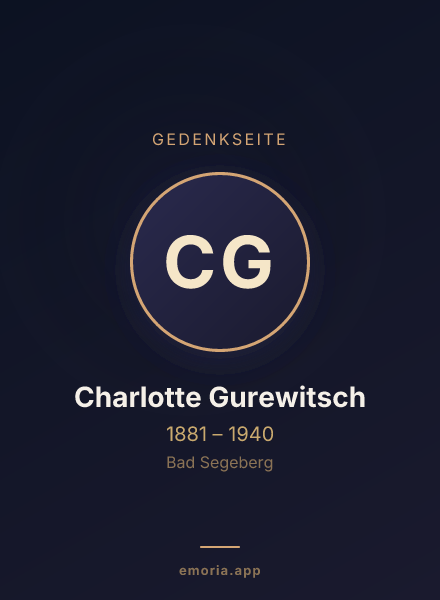 Gedenkportrait von Charlotte Gurewitsch