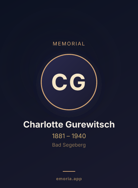Memorial portrait of Charlotte Gurewitsch