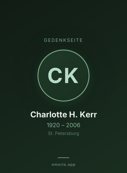 Gedenkportrait von Charlotte H. Kerr