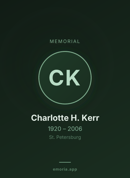 Memorial portrait of Charlotte H. Kerr